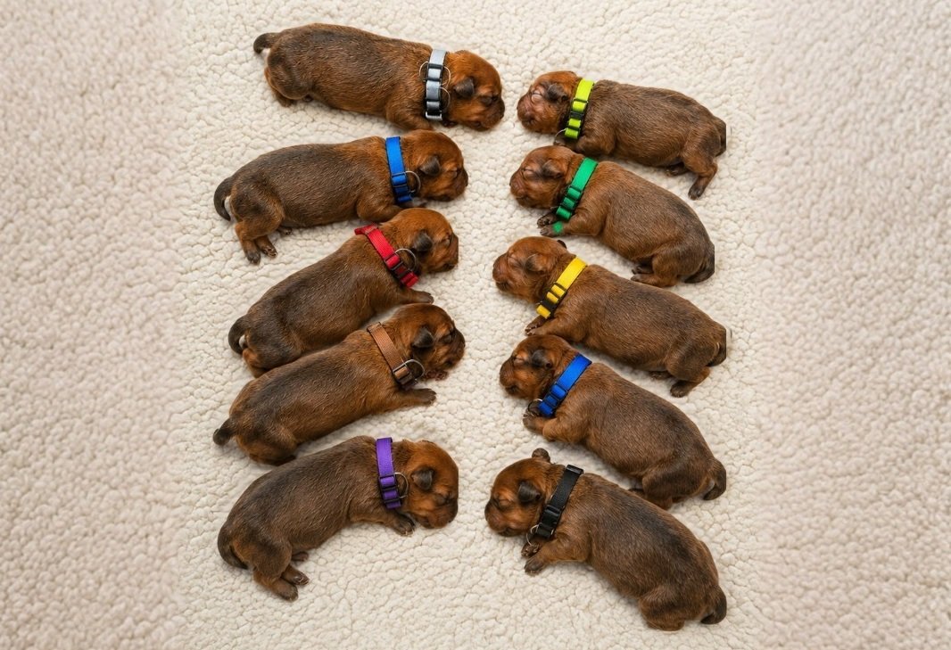 Kit Coleira Identificadora para Ninhada de Cães e Gatos 15mm - 10 Unidades Coloridas Ajustáveis